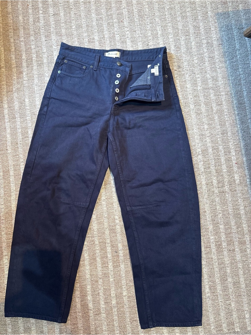 Dark Navy Barrel Jeans
